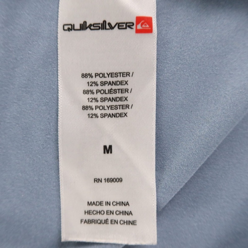 Quiksilver Shirt Mens M Blue Logo Polyester Short Sleeve - Picture 8 of 8